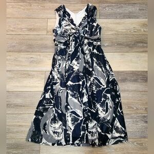 Coldwater Creek floral vneck sleeveless flowy midi dress